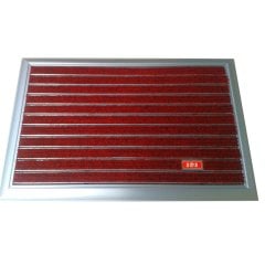SDS ALÜMİNYUM ÇERÇEVELİ METAL PASPAS - KIRMIZI HALI FİTİLLİ