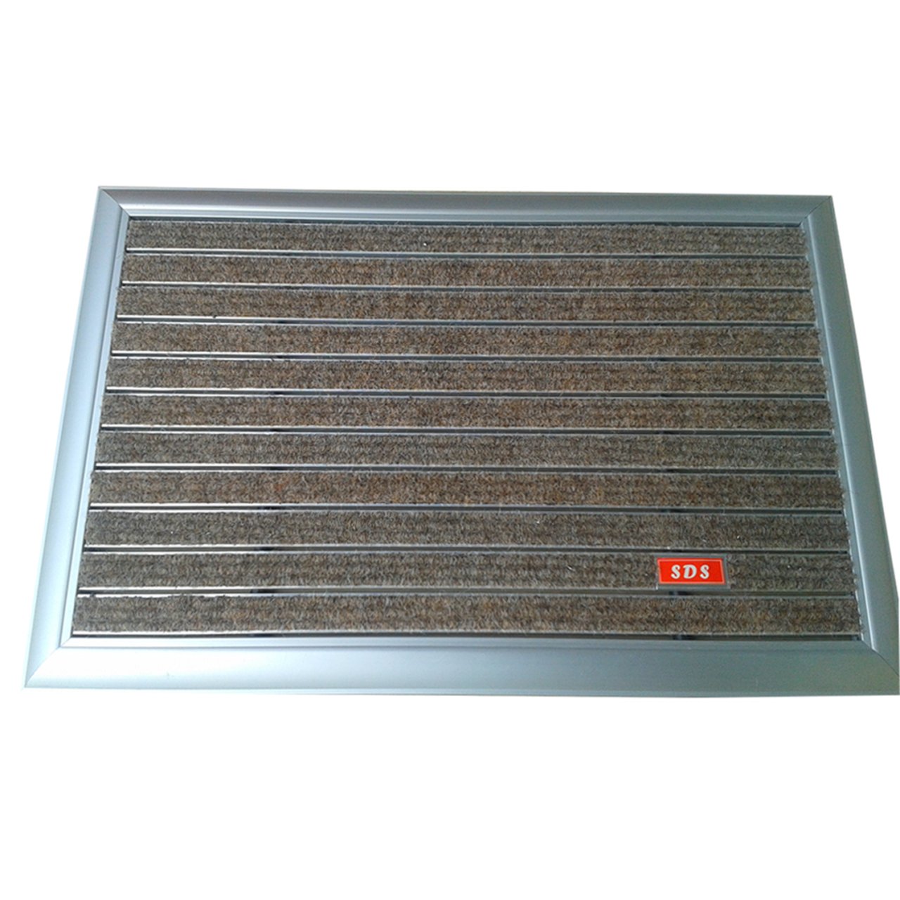 SDS ALÜMİNYUM ÇERÇEVELİ METAL PASPAS - KAHVERENGİ HALI FİTİLLİ