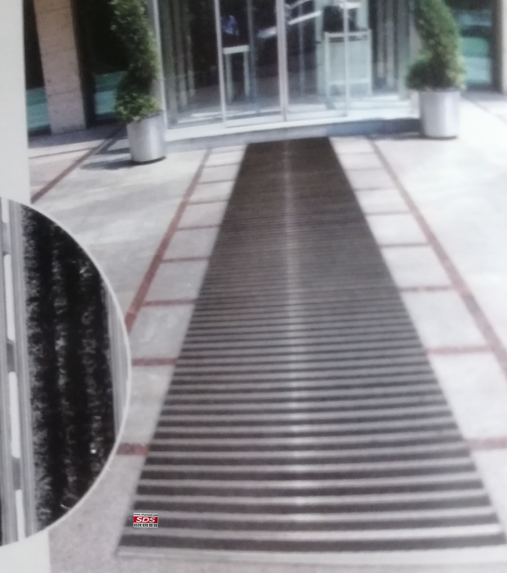 SDS ALÜMİNYUM PASPAS İNCE PROFİLLİ HALI FİTİLLİ